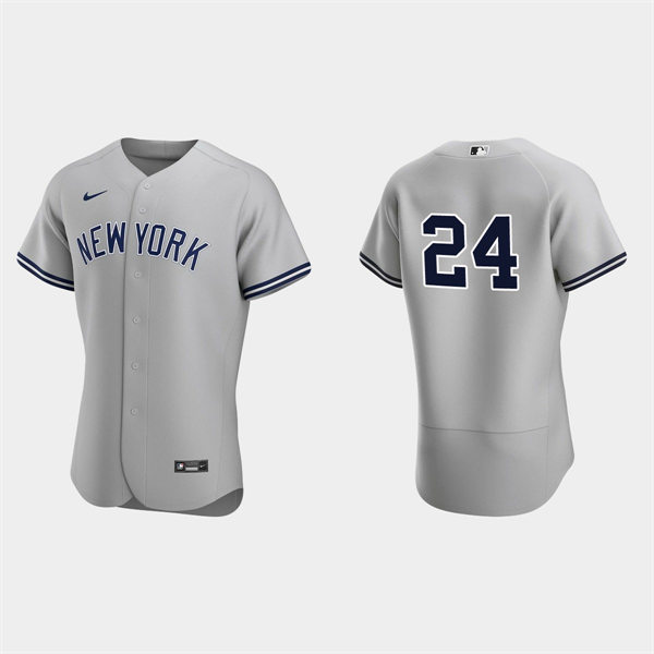 Mens New York Yankees #24 Matt Carpenter Road Gray FlexBase Player Jersey