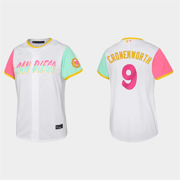 Youth San Diego Padres #9 Jake Cronenworth White 2022 City Connect Jersey