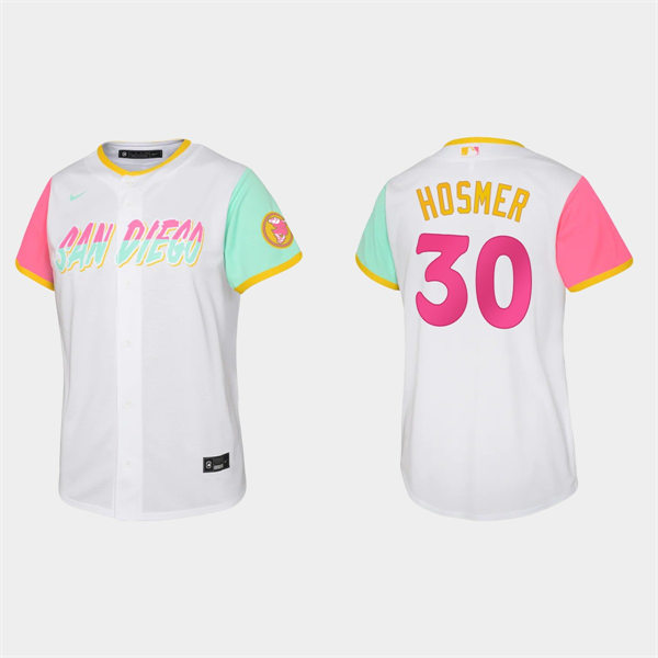 Youth San Diego Padres #30 Eric Hosmer White 2022 City Connect Jersey