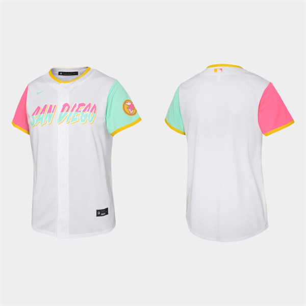 Youth San Diego Padres Blank White 2022 City Connect Team Jersey