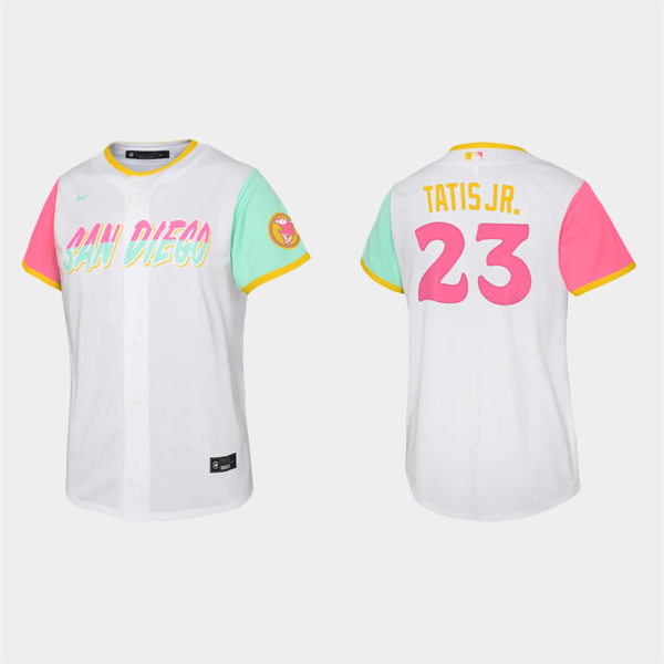 Youth San Diego Padres #23 Fernando Tatis Jr. White 2022 City Connect Jersey