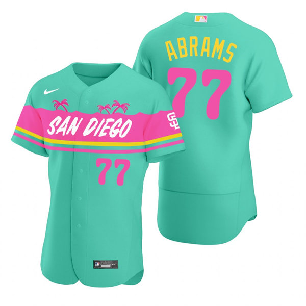 Mens San Diego Padres #77 C.J. Abrams Teal City Connect Replic Jersey