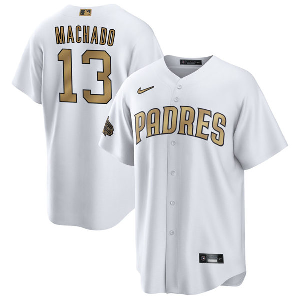 Mens San Diego Padres #13 Manny Machado White 2022 MLB All-Star Game Jersey
