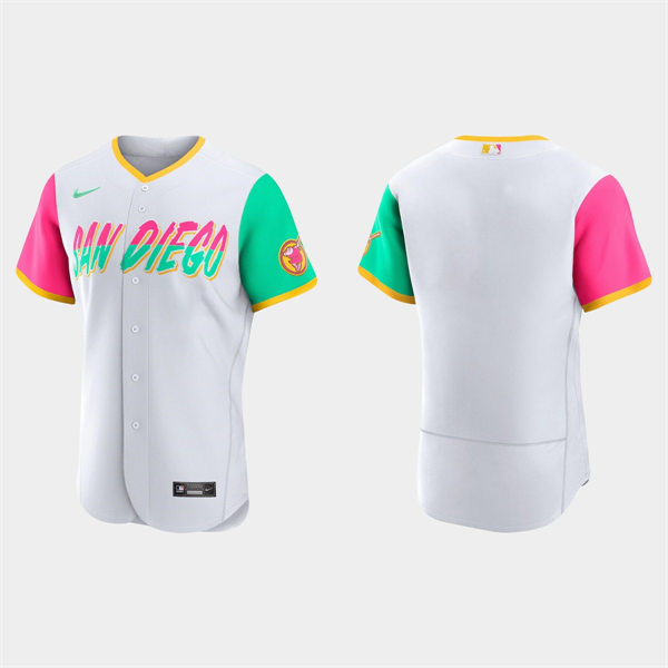 Mens San Diego Padres Blank White Stitched 2022 City Connect Team Jersey