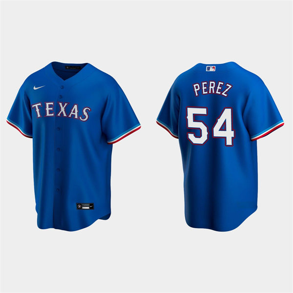 Mens Texas Rangers #54 Martin Perez Royal Alternate CoolBase Jersey