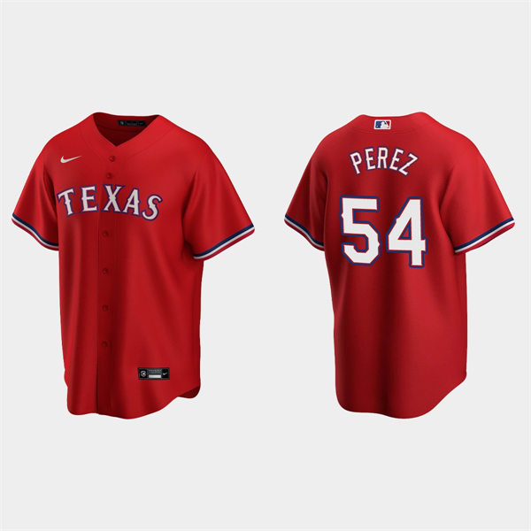 Mens Texas Rangers #54 Martin Perez Red Alternate CoolBase Jersey