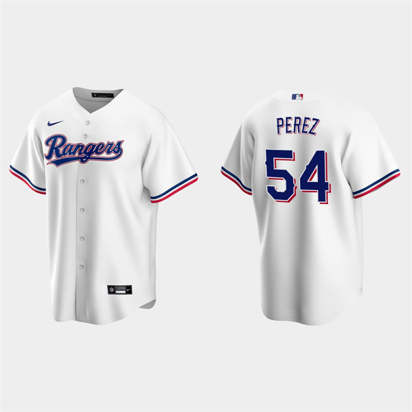 Mens Texas Rangers #54 Martin Perez White Home CoolBase Jersey