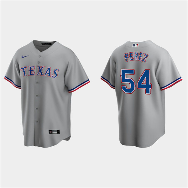 Mens Texas Rangers #54 Martin Perez Gray Road CoolBase Jersey