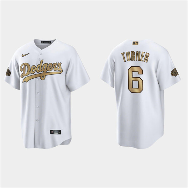 Mens Los Angeles Dodgers #6 Trea Turner 2022 MLB All-Star Game Jersey - White