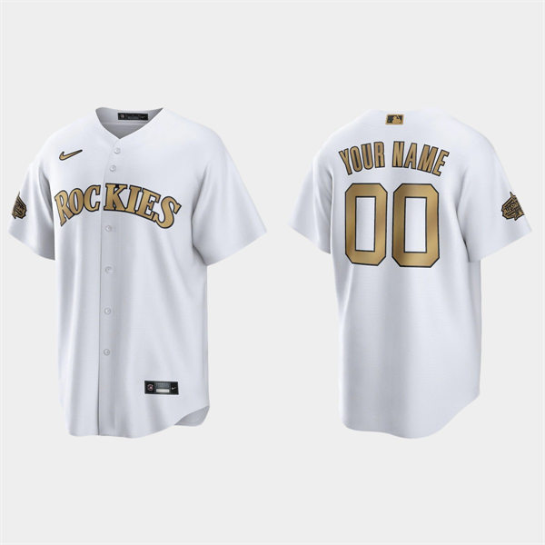 Mens Youth Colorado Rockies Custom Nike White Stitched 2022 MLB All-Star Game Jersey