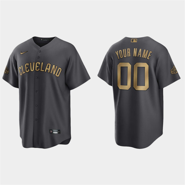 Mens Youth Cleveland Guardians Custom Nike Charcoal Stitched 2022 MLB All-Star Game Jersey