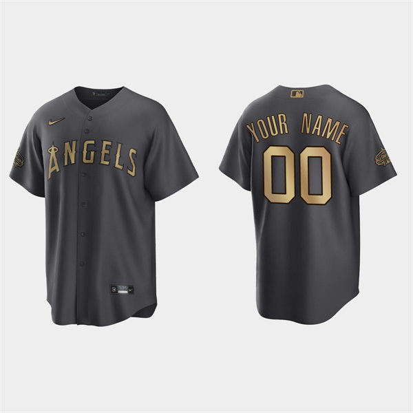 Mens Youth Los Angeles Angels Custom Nike Charcoal Stitched 2022 MLB All-Star Game Jersey