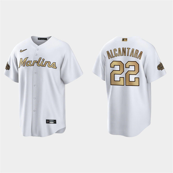 Mens Youth Miami Marlins #22 Sandy Alcantara 2022 MLB All-Star Game Jersey - White