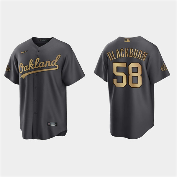 Mens Youth Oakland Athletics #58 Paul Blackburn 2022 MLB All-Star Game Jersey - Charcoal