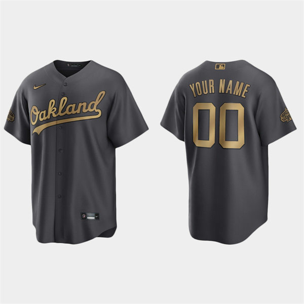 Mens Youth Oakland Athletics Custom Nike Charcoal Stitched 2022 MLB All-Star Game Jersey