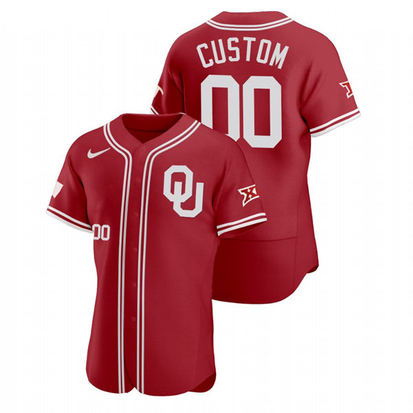 Mens Youth Oklahoma Sooners Custom Nike Crimson With Strip College Baseball Game Jersey