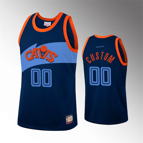 Men's Youth Cleveland Cavaliers Cavaliers Custom Navy Blue Team Heritage Jersey