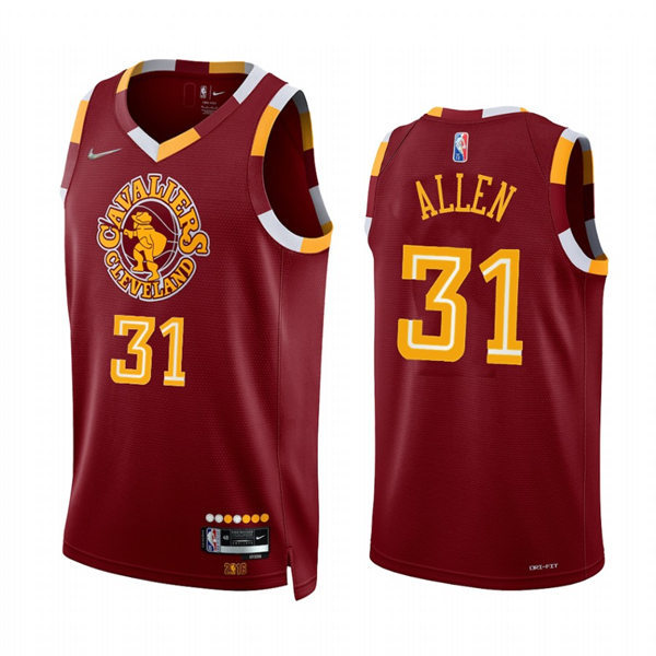 Mens Cleveland Cavaliers #31 Jarrett Allen Red 2021-22 75th Anniversary City Edition Jersey