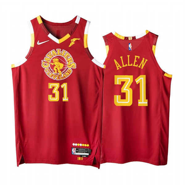 Mens Cleveland Cavaliers #31 Jarrett Allen Red 2021-22 75th Anniversary City Edition Jersey