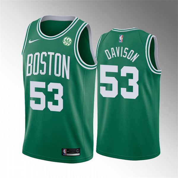Mens Boston Celtics #20 JD Davison 2021-22 Kelly Green Diamond Badge Icon Edition Jersey