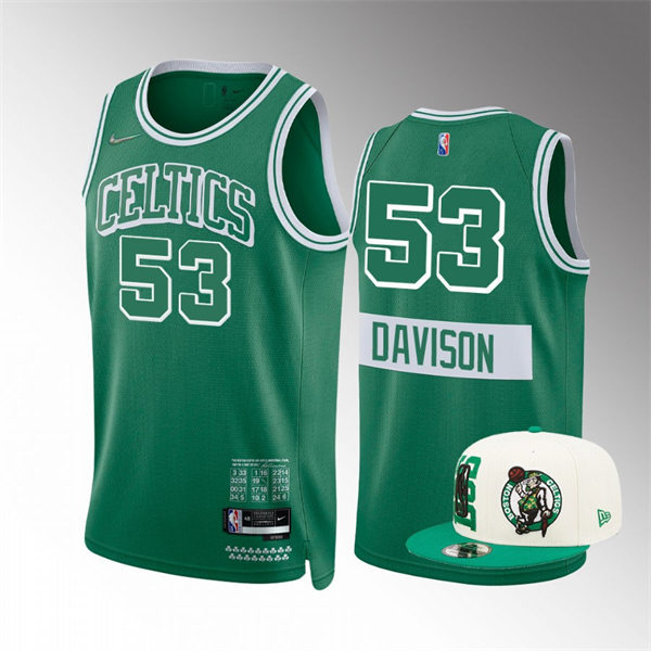 Mens Boston Celtics #20 JD Davison Kelly Green 2021-22 Boston City Edition Jersey