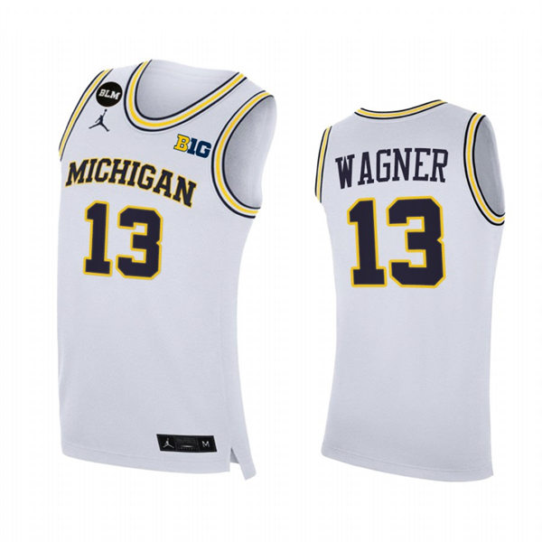 Mens Youth Michigan Wolverines #13 Moritz Wagner White College Basketball Game Jersey