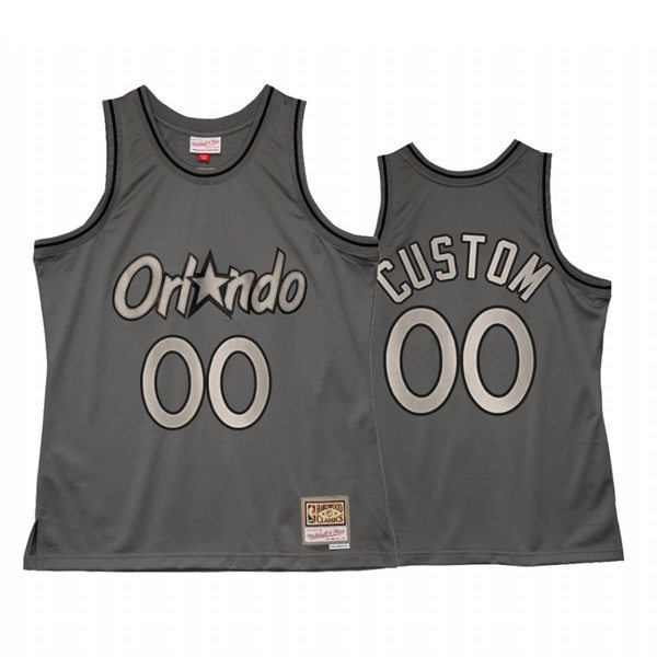 Mens Youth Orlando Magic Custom Mitchell & Ness Charcoal Metal Works Throwback Jersey