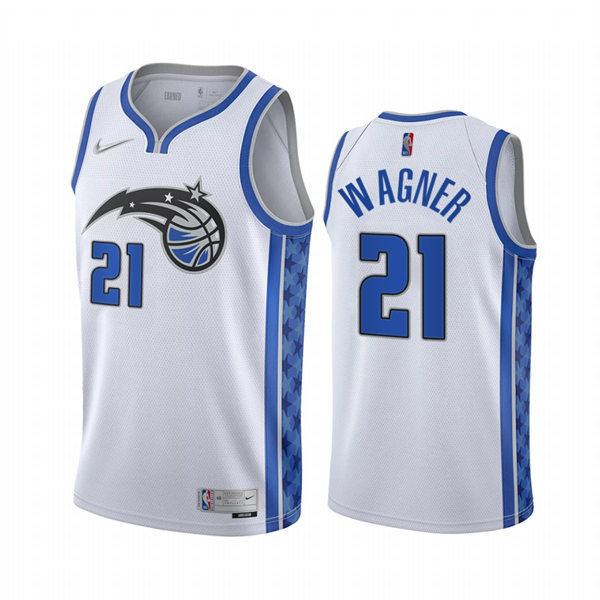 Men's Orlando Magic #21 Moritz Wagner White 2020-21 Earned Edition Jersey