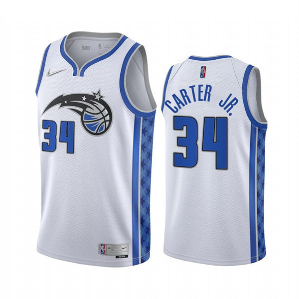 Men's Orlando Magic #34 Wendell Carter Jr. White 2020-21 Earned Edition Jersey