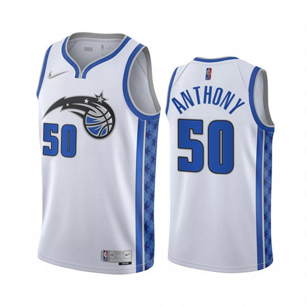 Men's Orlando Magic #50 Cole Anthony White 2020-21 Earned Edition Jersey