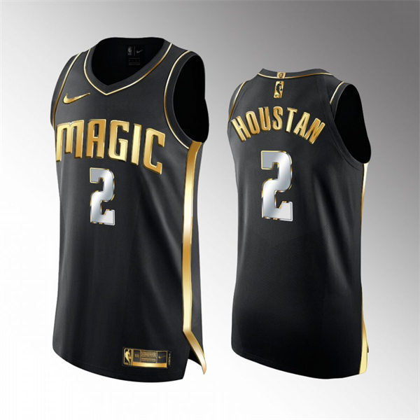 Men's Orlando Magic #2 Caleb Houstan 2021 Black Golden Edition Limited Jersey