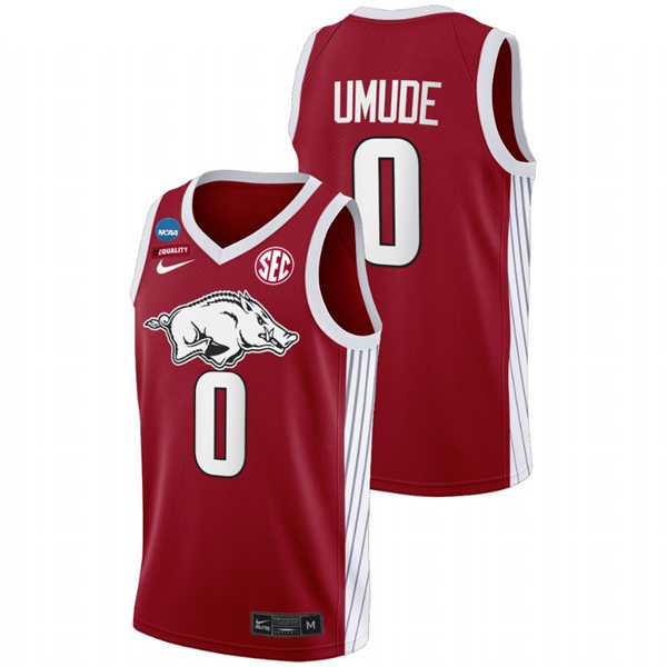 Mens Youth Arkansas Razorbacks #0 Stanley Umude Cardinal College Basketball Primary Special Edition Jersey