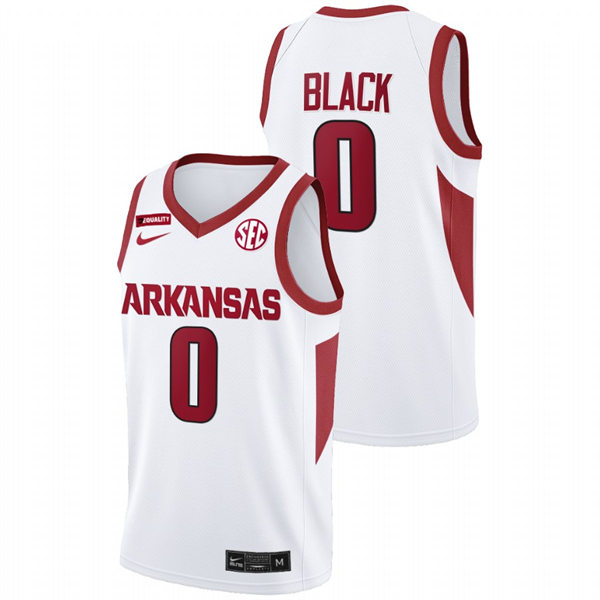 Mens Youth Arkansas Razorbacks #0 Anthony Black White Home College Basketball Game Jersey