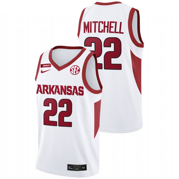 Mens Youth Arkansas Razorbacks #22 Makhel Mitchell White Home College Basketball Game Jersey