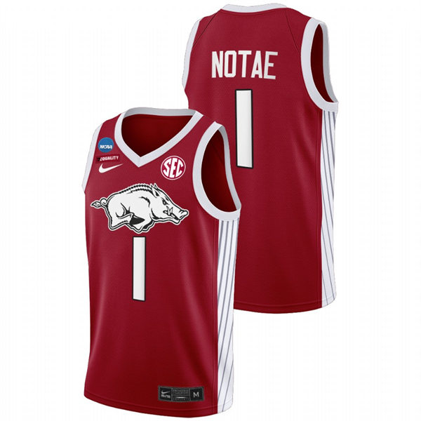 Mens Youth Arkansas Razorbacks #1 JD Notae Cardinal College Basketball Primary Special Edition Jersey