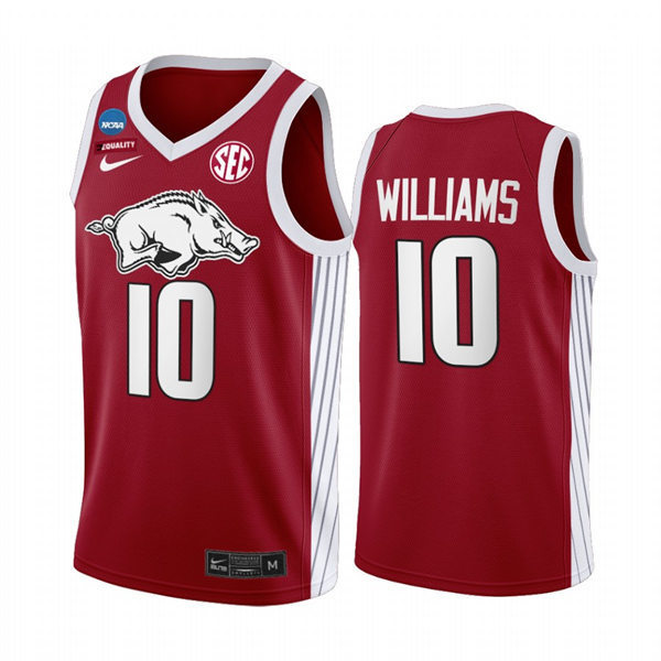 Mens Youth Arkansas Razorbacks #10 Jaylin Williams Cardinal College Basketball Primary Special Edition Jersey