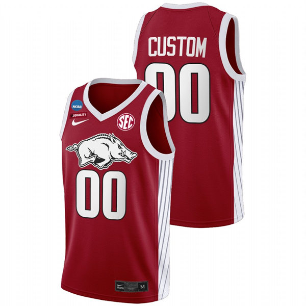Mens Youth Arkansas Razorbacks Custom Nike Cardinal College Basketball Primary Special Edition Jersey