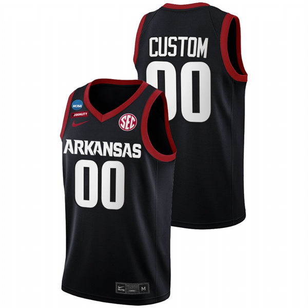 Mens Youth Arkansas Razorbacks Custom Nike Black College Basketball Game Jersey