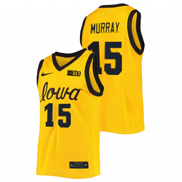 Mens Youth Iowa Hawkeyes #15 Keegan Murray 2022 Gold College Basketball Game Jersey