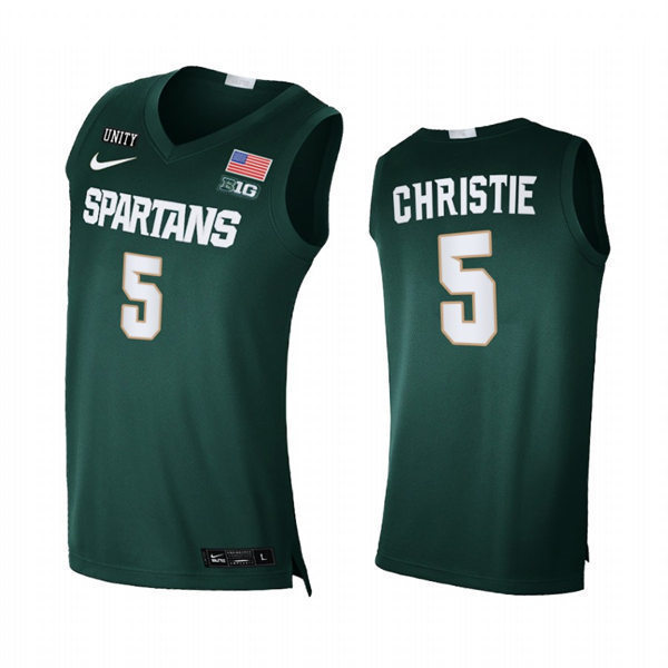Mens Youth Michigan State Spartans #5 Max Christie Green Alumni Limited College Basketball Jersey