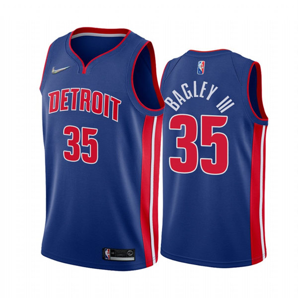 Mens Detroit Pistons #35 Marvin Bagley III Blue Icon Edition Jersey
