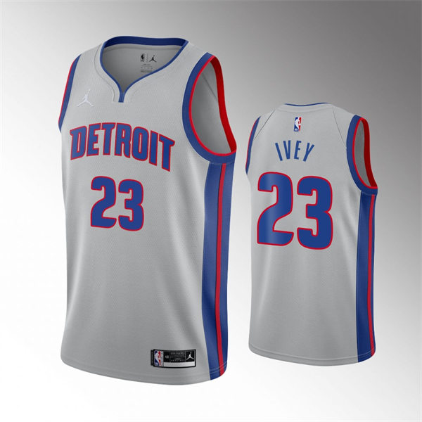 Mens Detroit Pistons 23 Jaden Ivey Diamond Badge Red 202122 City