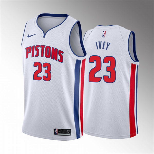 Mens Detroit Pistons 23 Jaden Ivey White Association Edition Jersey