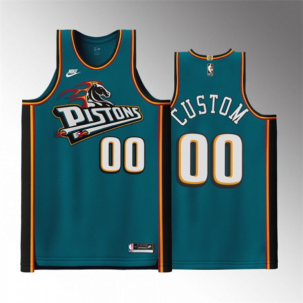 Mens Youth Detroit Pistons Custom Nike 2022-23 Teal Classic Edition Jersey
