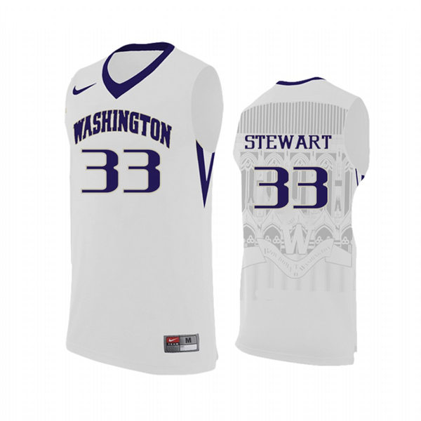 Mens Youth Washington Huskies #33 Isaiah Stewart 2020 White College Basketball Jersey