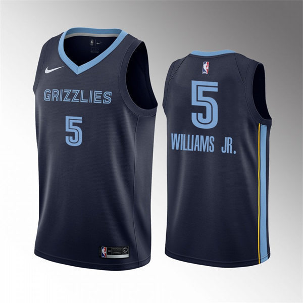Mens Memphis Grizzlies #5 Vince Williams Jr. Navy Icon Edition Jersey