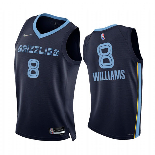 Mens Memphis Grizzlies #8 Ziaire Williams Navy Icon Edition Jersey