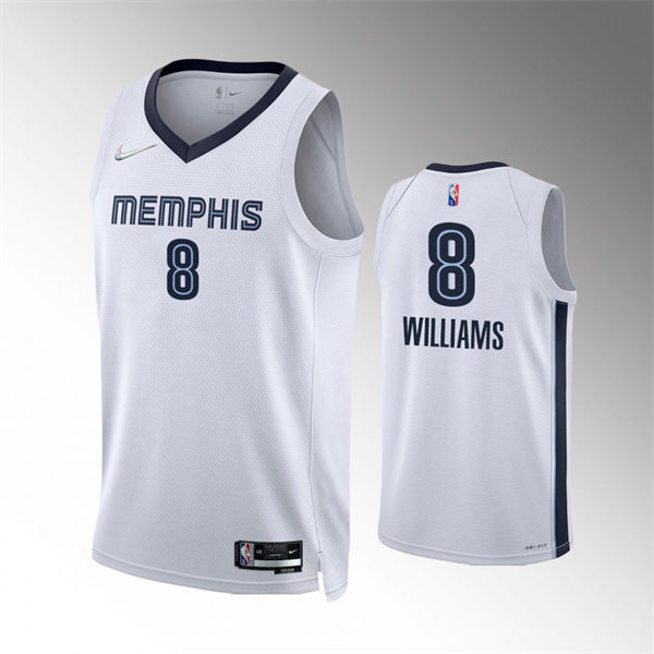 Mens Memphis Grizzlies #8 Ziaire Williams White Association Edition Jersey
