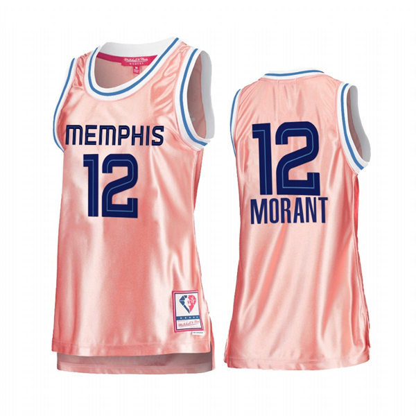 Womens Memphis Grizzlies #12 Ja Morant Pink 75th Anniversary Rose Gold Swingman Jersey
