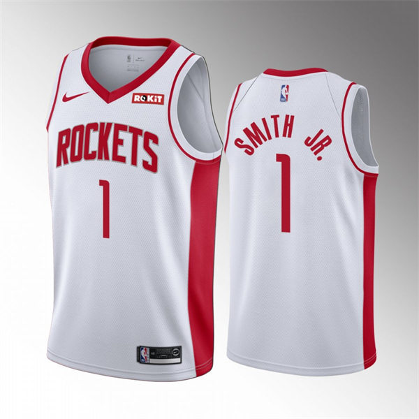 Mens Houston Rockets #1 Jabari Smith Jr. White Stitched Association Edition Jersey